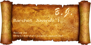 Barchet Juvenál névjegykártya